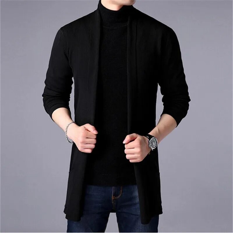 Men's Casual Hooded Knited Large Size Cardigan Long Sleeve