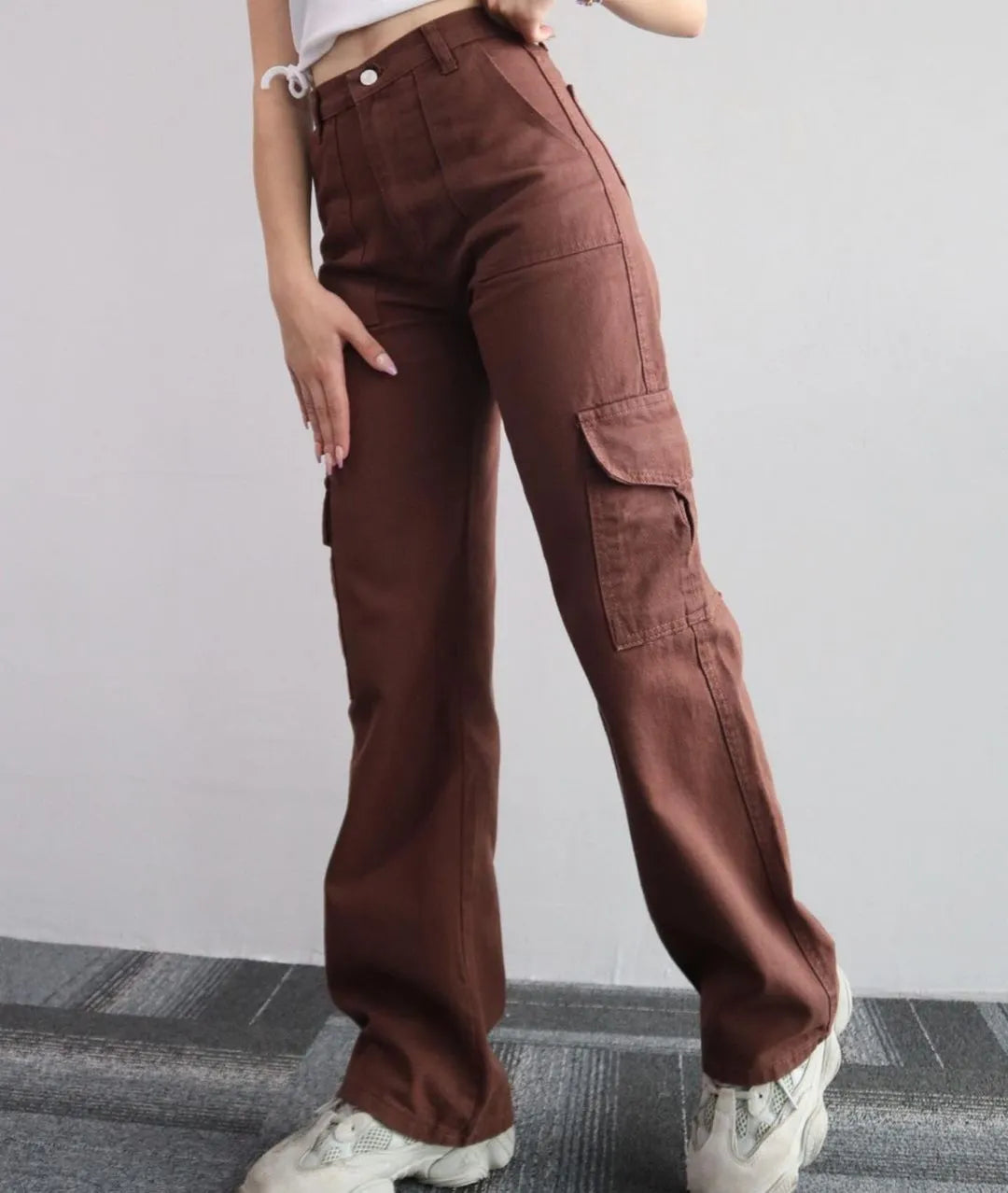 Thin High Waist Pocket Pants