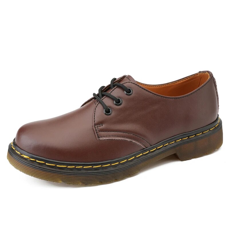 Thick Translucent Bottom Leather Casual Lace Up Men Shoes