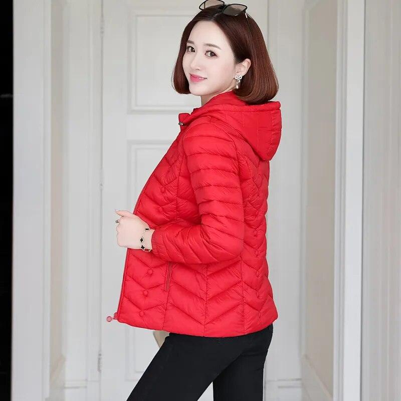 Parka Ultra-light Thin Down Coat Autumn Short Hooded