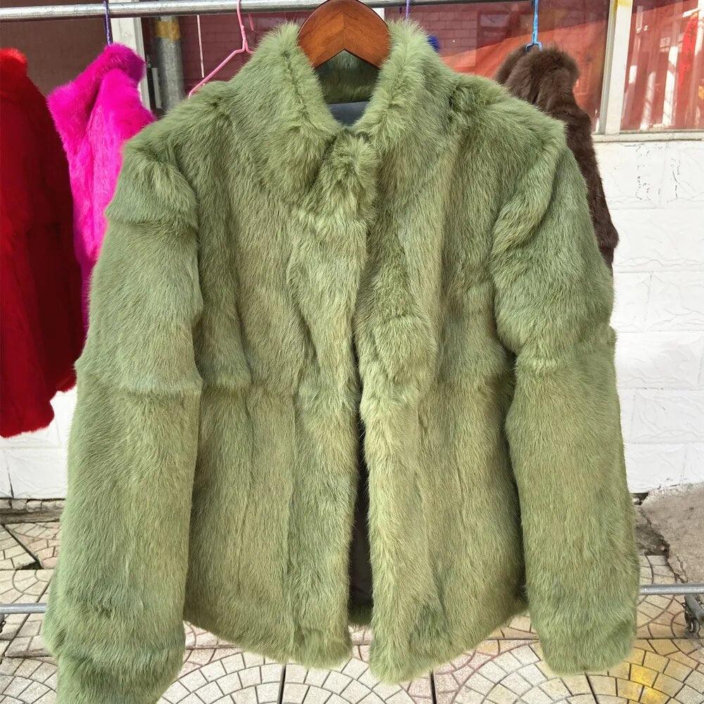 Natural Rabbit Fur Coat