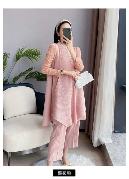 Two Piece Set New Loose Casual Lace Long with Pencil Pant