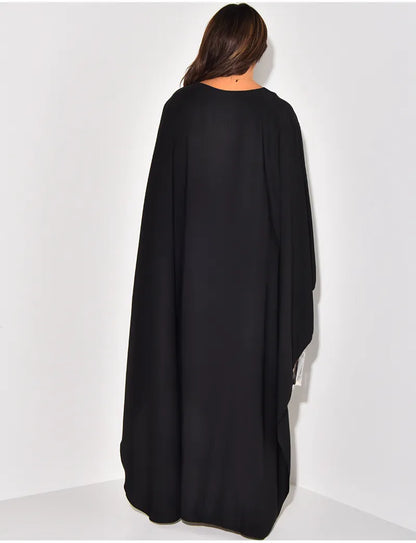 Elegant Round Neck High Waist Loose Modern Abaya