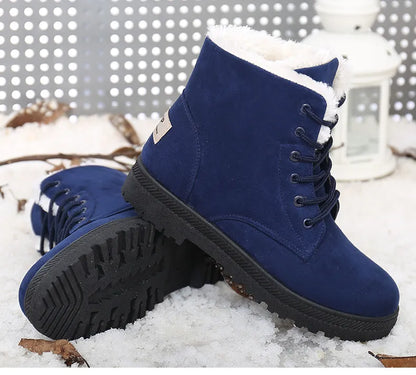 Winter Fur Low Heel Snow Ankle Boots