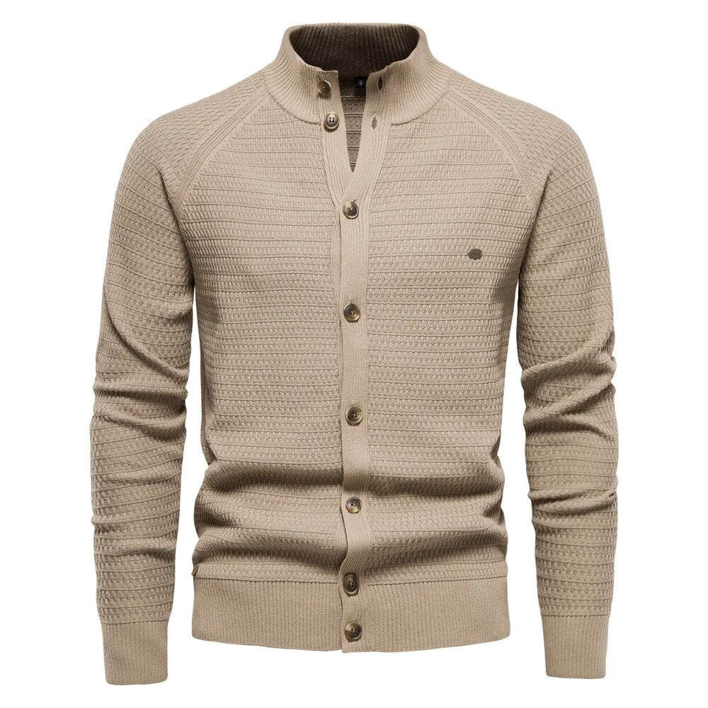 Men's Cardigan High Quality Solid Colors Long Sleeve Knitted