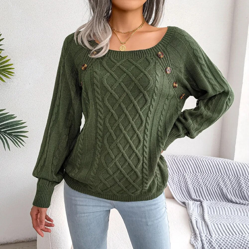 Knitted Pullover Casual Knitwear Long Sleeves Warm Sweater