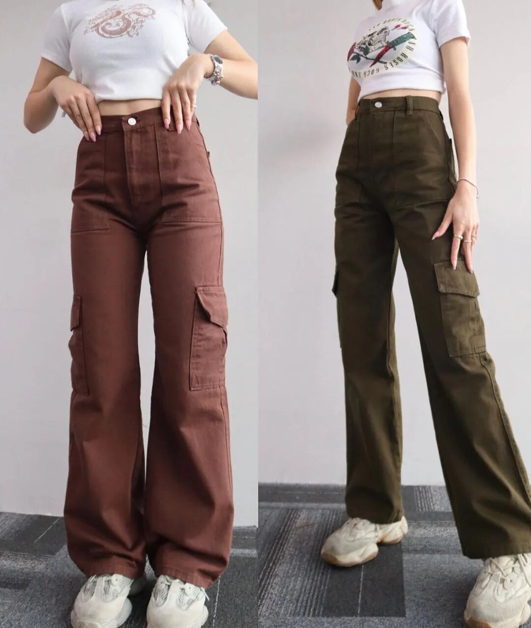 Thin High Waist Pocket Pants