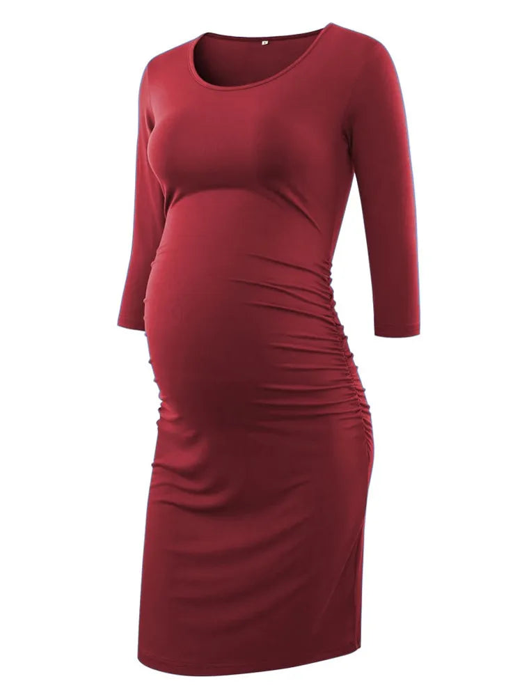 Maternity Dresses Bodycon Casual Short Sleeve