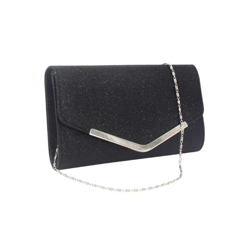 Evening Glitter Elegant With Chain Shoulder Clutches