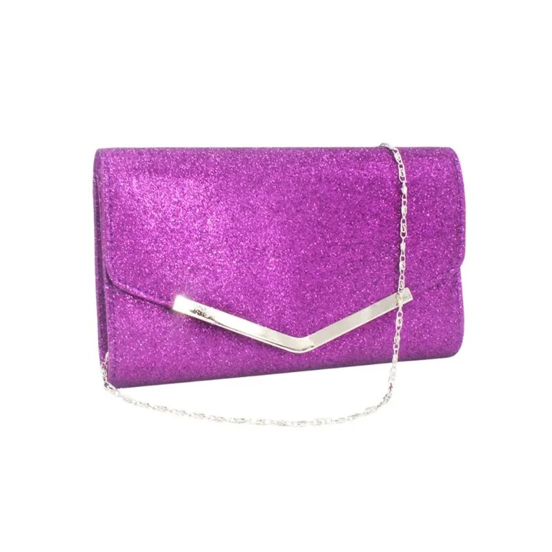 Evening Glitter Elegant With Chain Shoulder Clutches