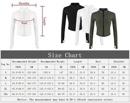 Tracksuit Jacket Slim Fit Long Sleeved Yoga Tops With Thumb Holes