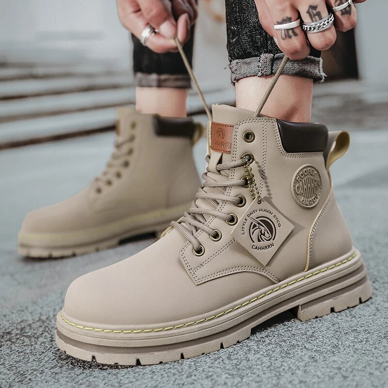 High Top Ankle Lace-Up Retro Boots