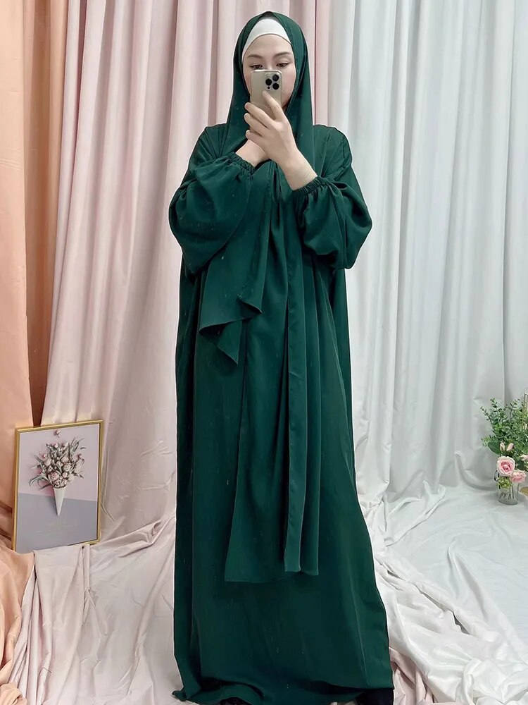 Simple Hooded Abaya Jilbab One Piece Modest Abayas