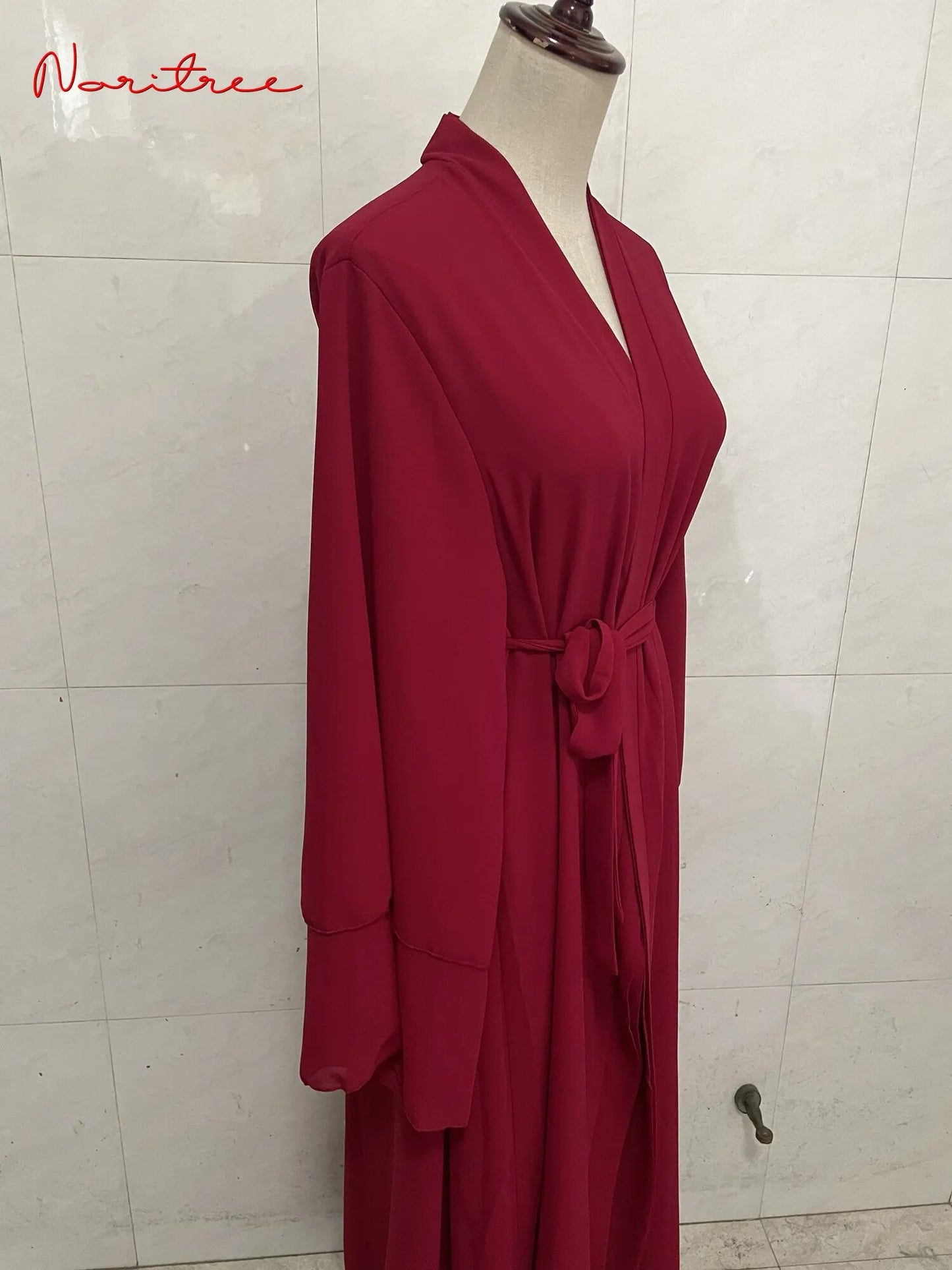 Chiffon Abaya Casual With Belt NO Scarf