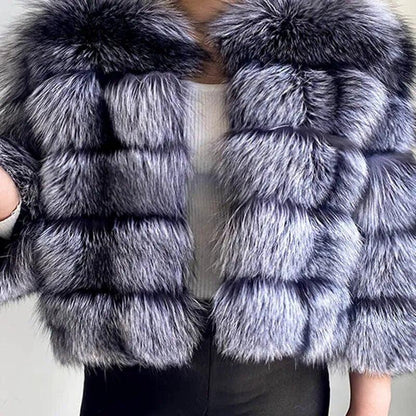 Fox Fur Jacket Short Style Clothing Full Length Sleeve Coat