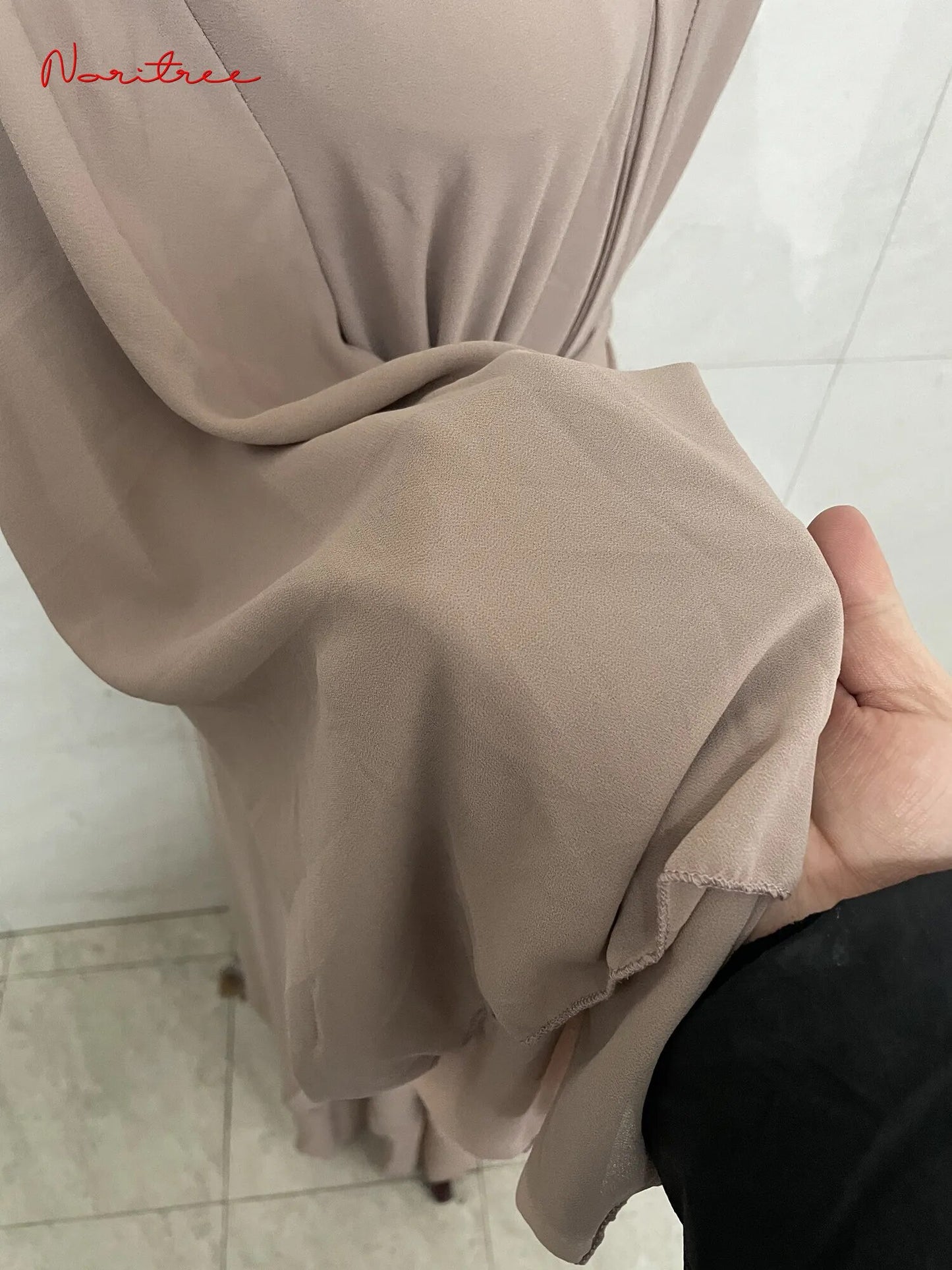 Chiffon Abaya Casual With Belt NO Scarf