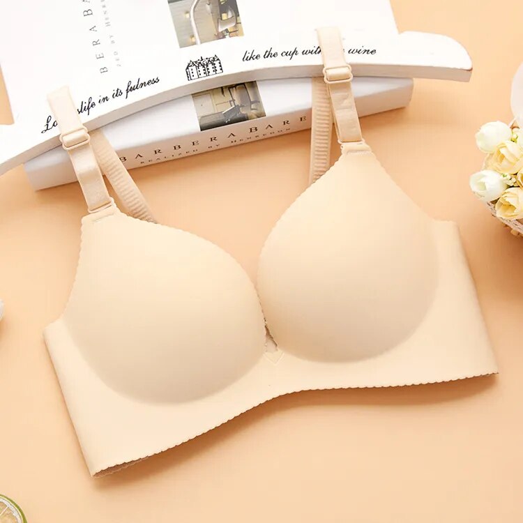 Women Flower Print Seamless Push Up Bras