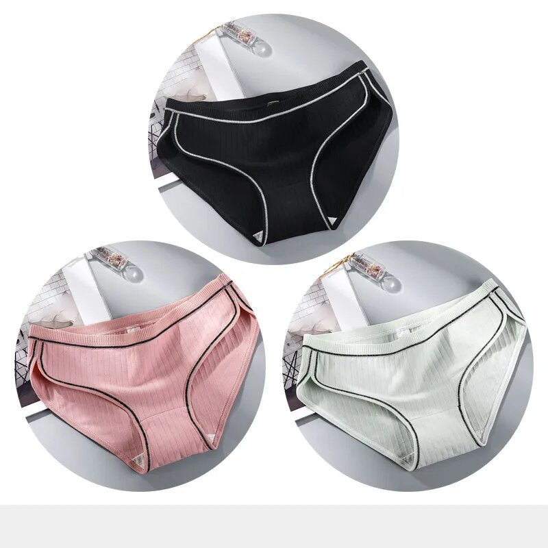 3 pack Cotton Underwear breathable briefs for women