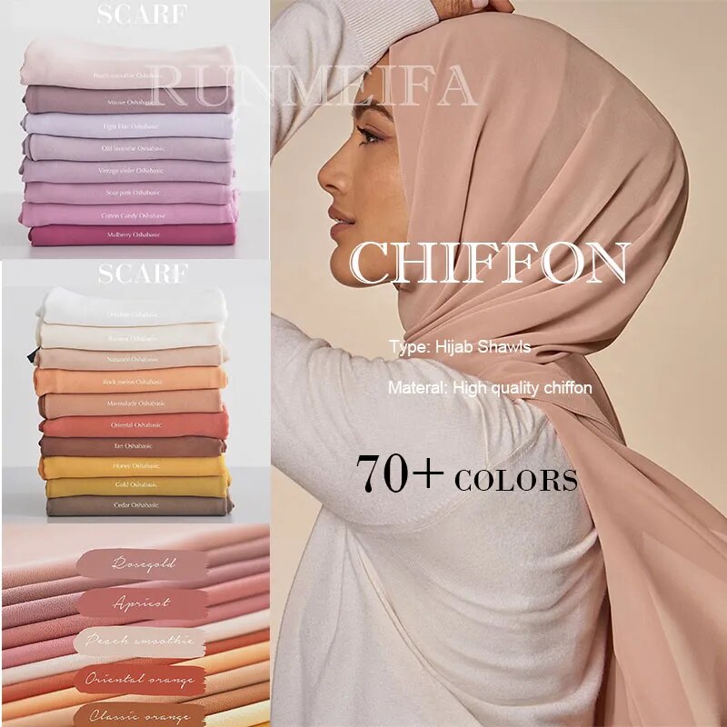 Chiffon Hijab Classic Solid 20+ colors