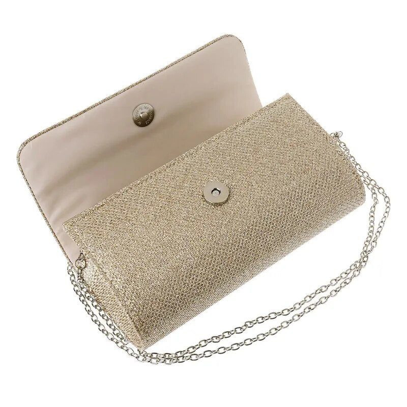 Luxury Chain Crossbody Envelope Shiny Clutch