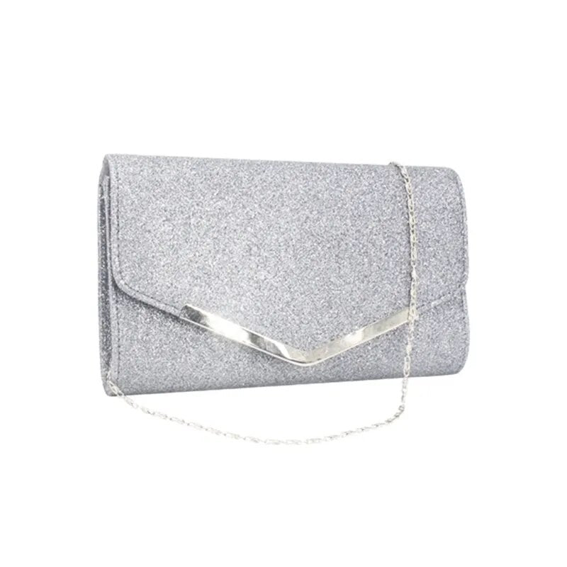 Evening Glitter Elegant With Chain Shoulder Clutches