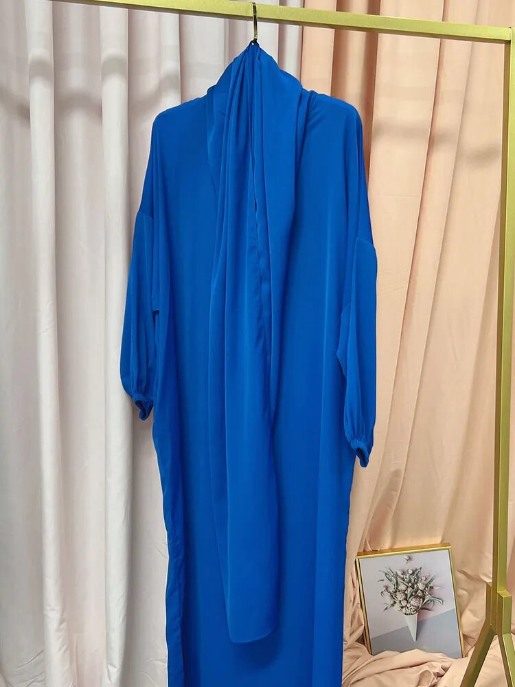 Simple Hooded Abaya Jilbab One Piece Modest Abayas