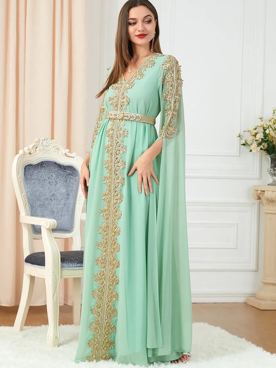 Moroccan Abaya Long Sleeve Kaftan Abaya Embroidery