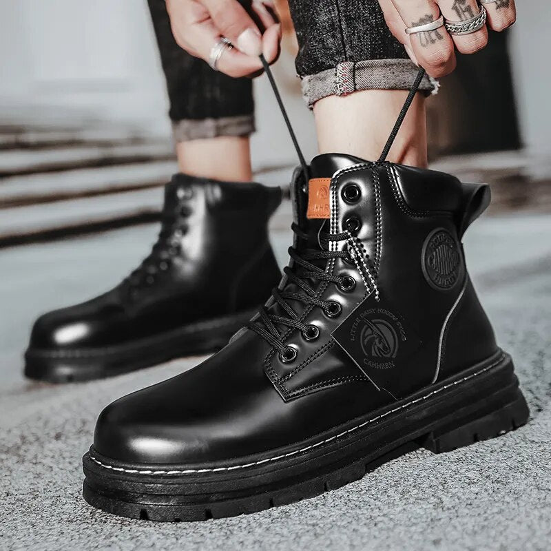 High Top Ankle Lace-Up Retro Boots