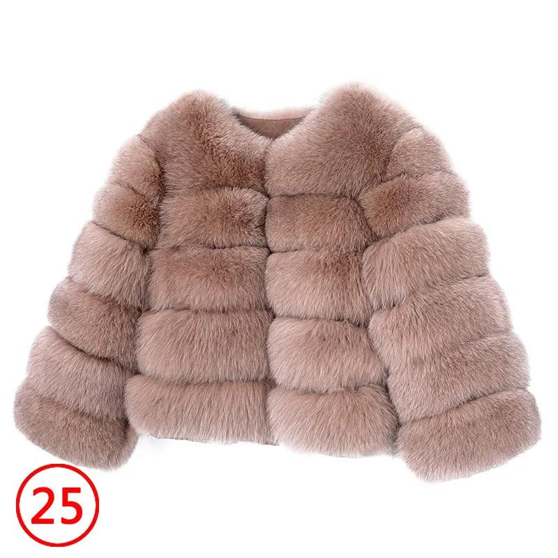 Real Fox Fur Coat Women Winter Warm Luxury Fur Jacket Plus