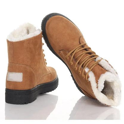 Winter Fur Low Heel Snow Ankle Boots