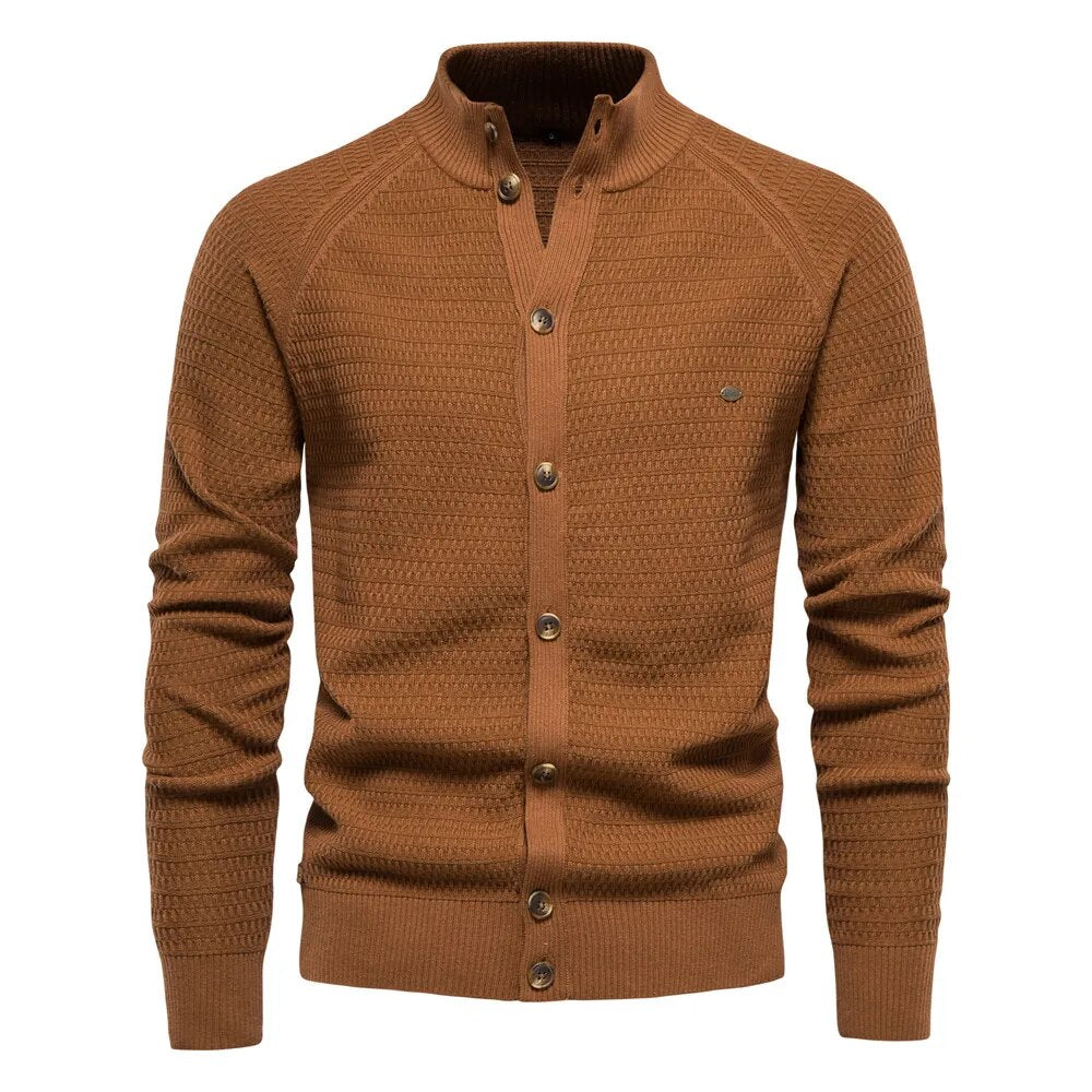 Men's Cardigan High Quality Solid Colors Long Sleeve Knitted