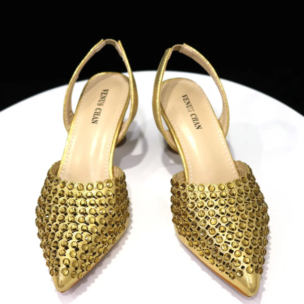 Pointed Toe Elegant Full Diamond Shoes