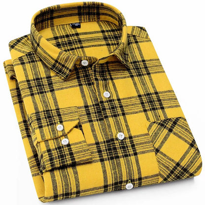 Men's Winter Flannel Checkered Shirts Long Sleeve