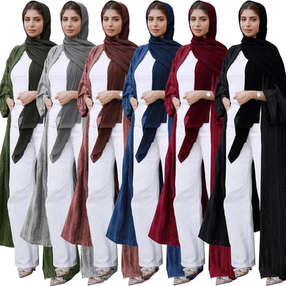 Light Abaya Solid Striped Retro Middle Eastern Saudi Style