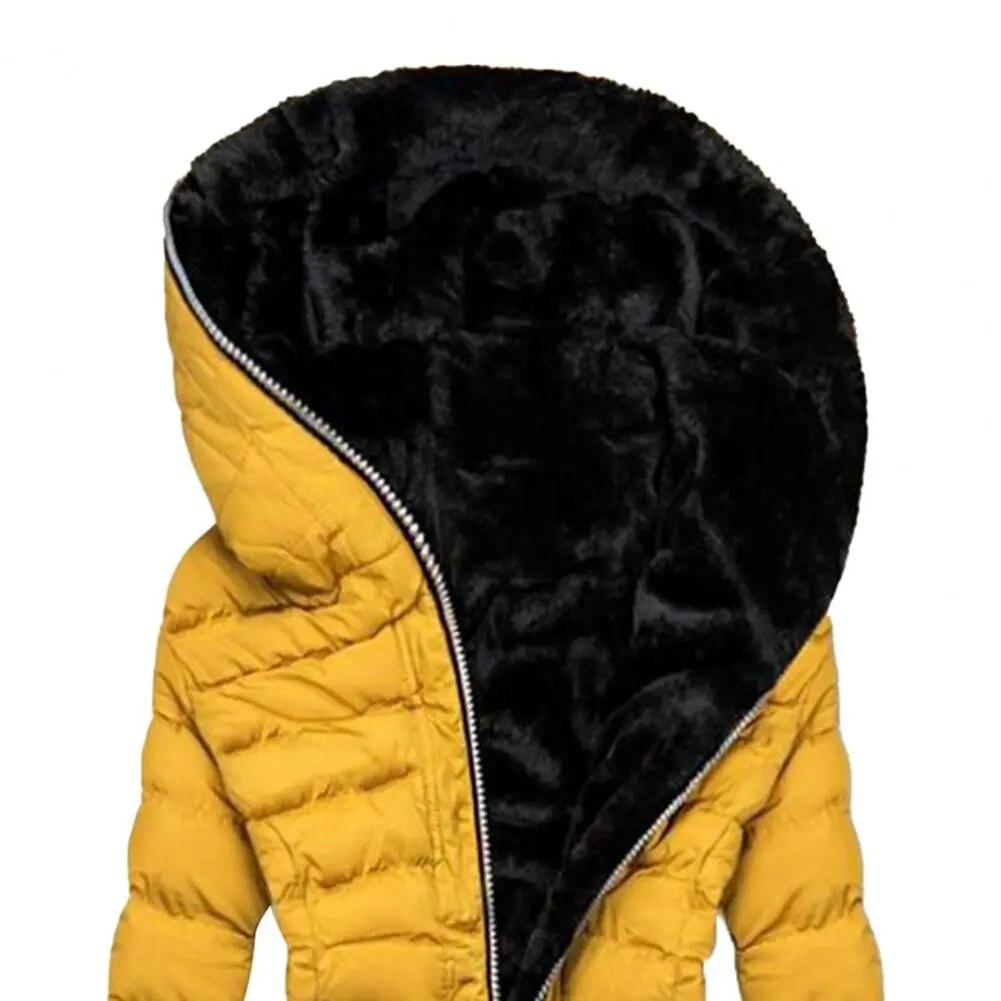 Hooded Quilted Long Winter Coat