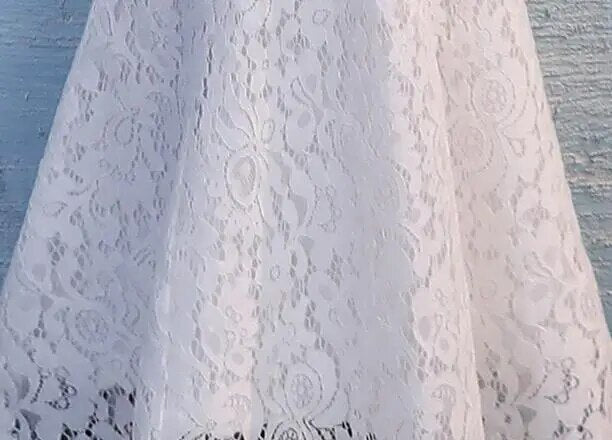 White Lace Qipao Long Fishtail Vintage Style