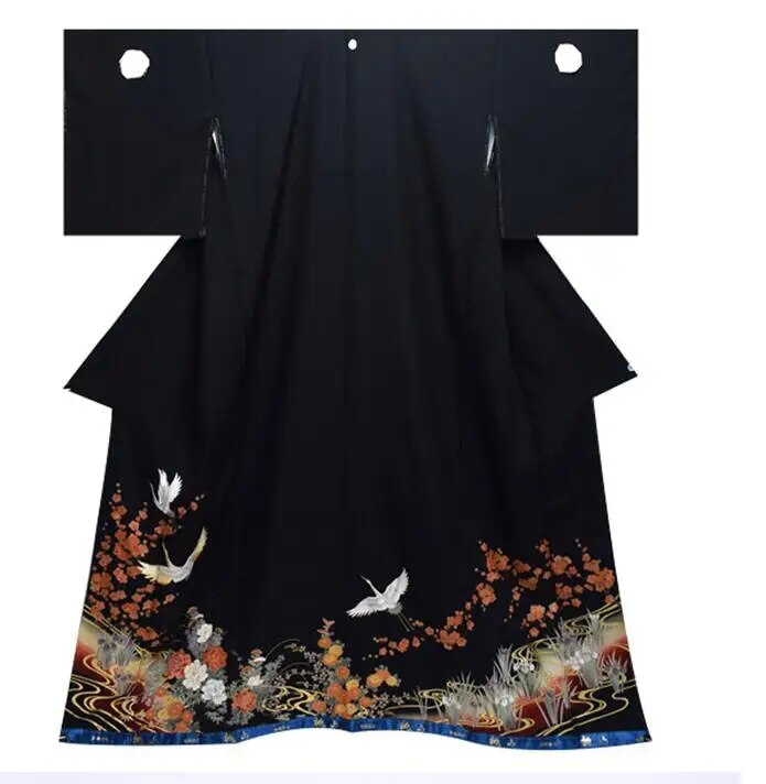 Furisode Kimono Young Long Sleeves Dress Vintage