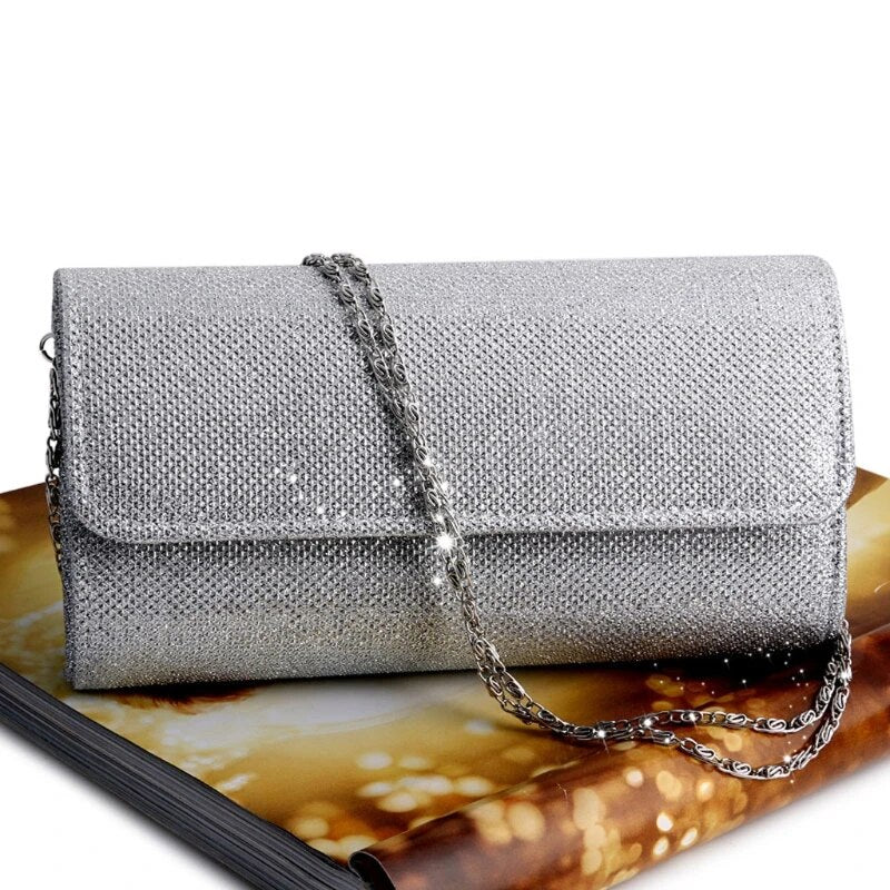 Luxury Chain Crossbody Envelope Shiny Clutch