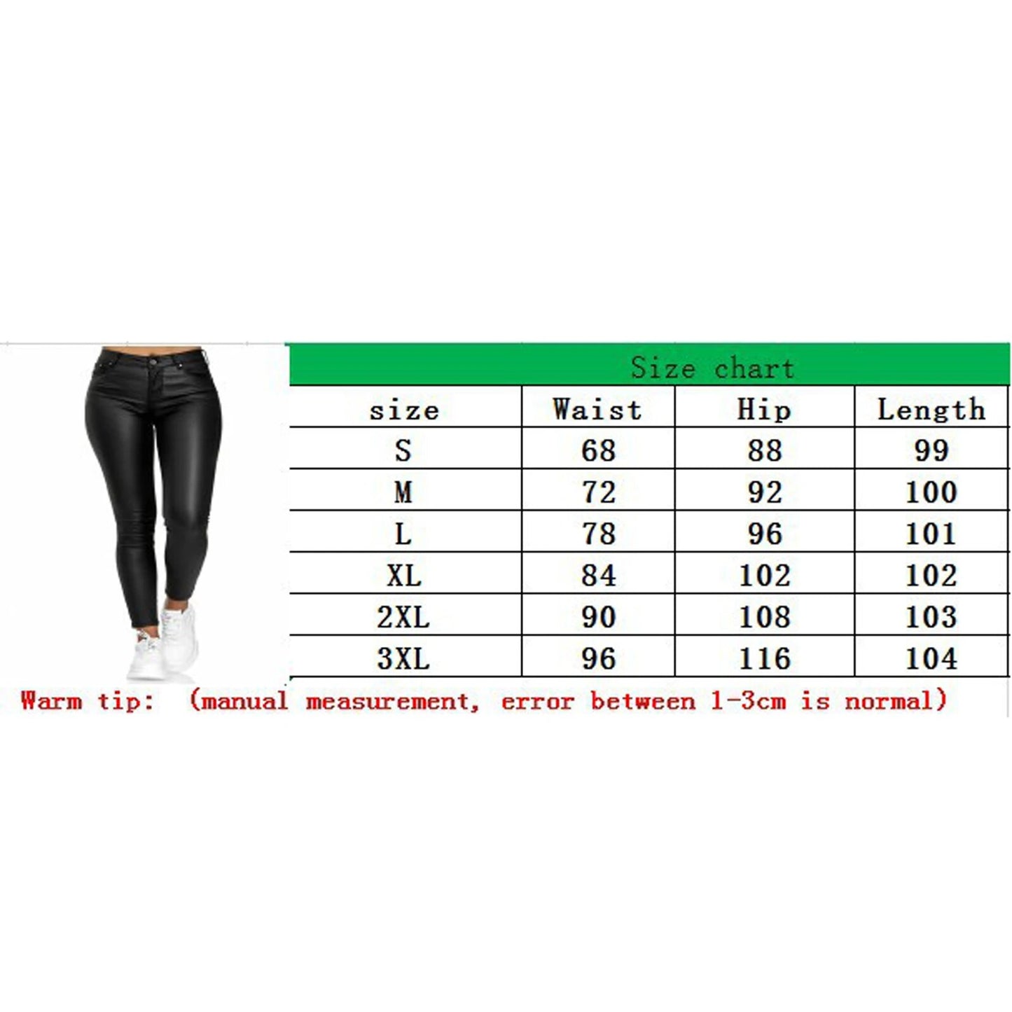 PU Leather High Waist Skinny Push Up Elastic Trousers Spandex Jeggings