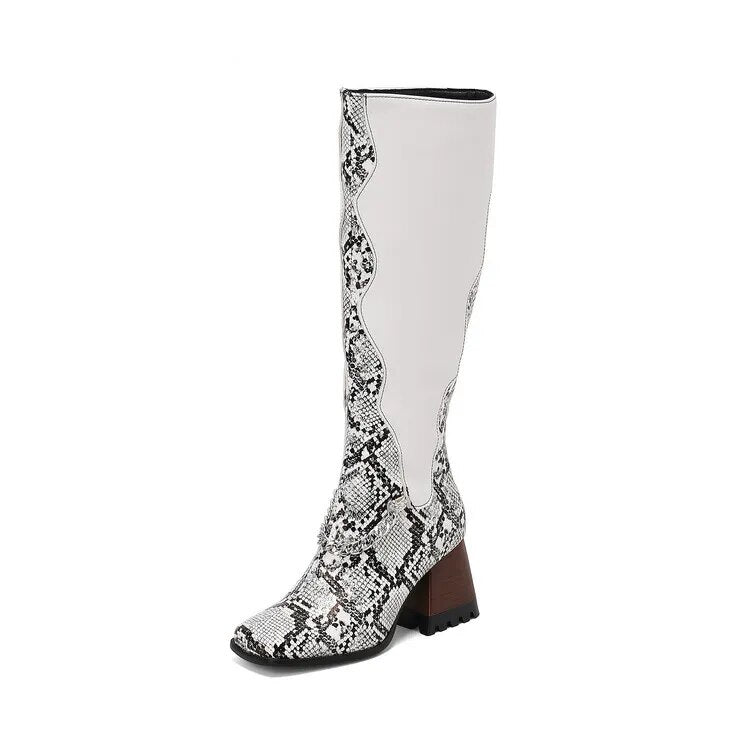 Women Classic High Knee Zipper Boots