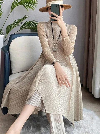 Two Piece Set New Loose Casual Lace Long with Pencil Pant