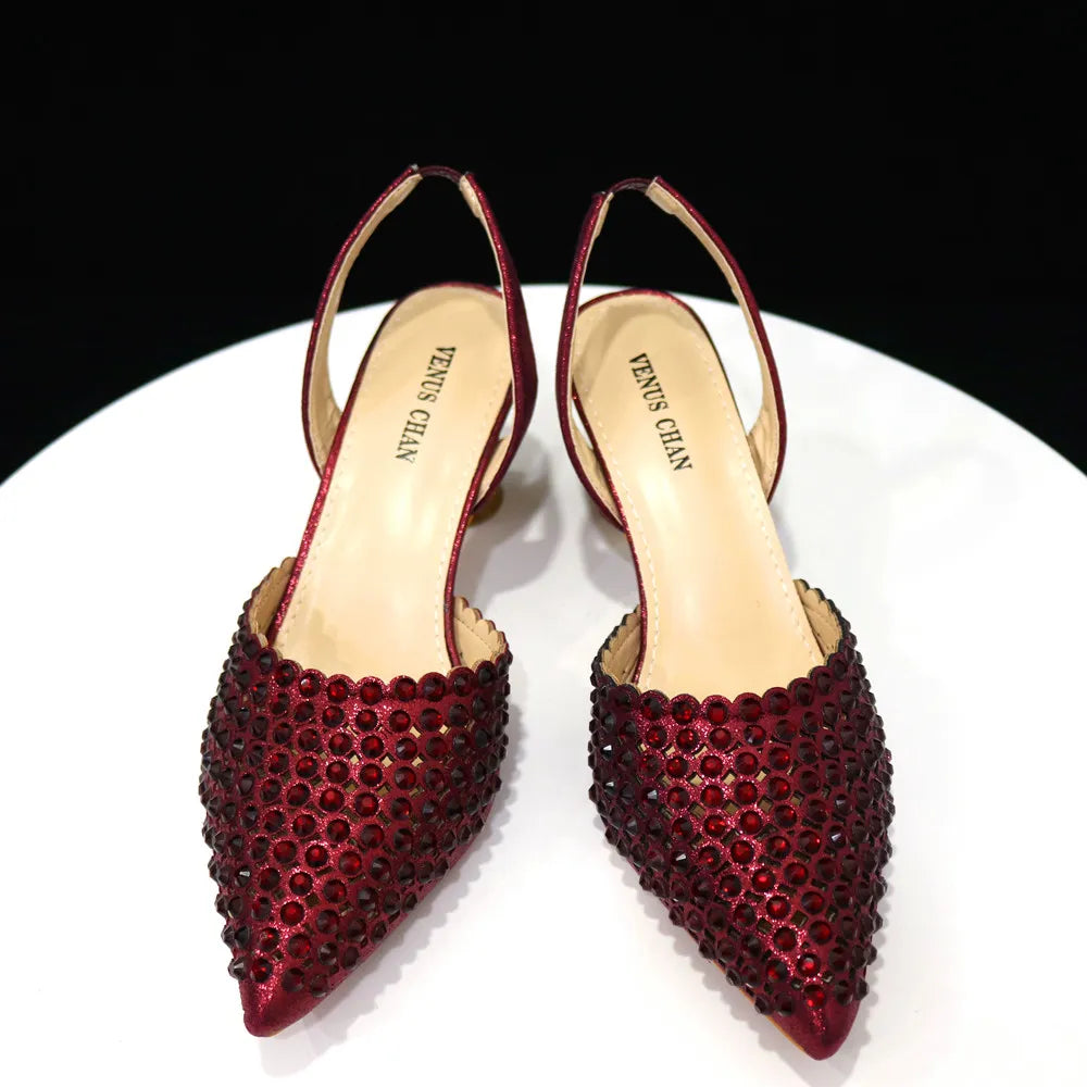 Pointed Toe Elegant Full Diamond Shoes