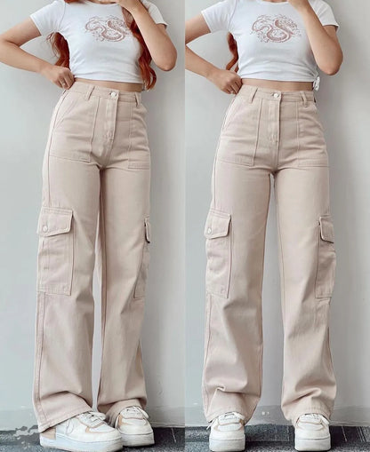 Thin High Waist Pocket Pants