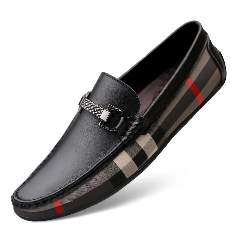 Men's Leather Patchwork Loafer Shoes