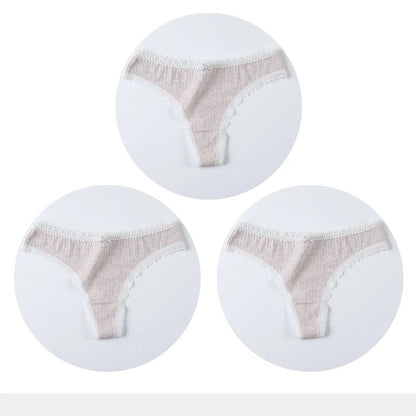 3 PACK Cotton Women G-String Underwear Thong Low Rise