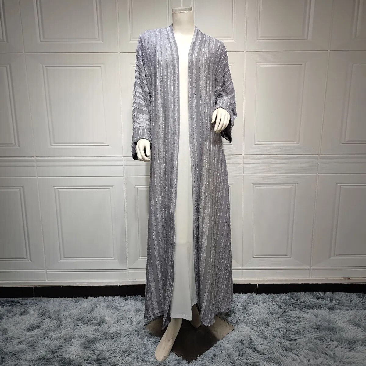 Light Abaya Solid Striped Retro Middle Eastern Saudi Style