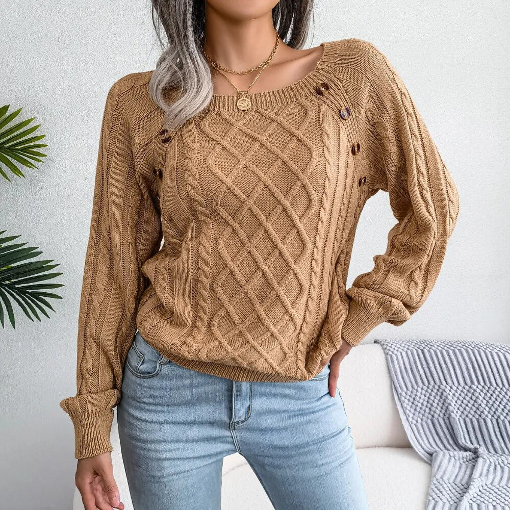 Knitted Pullover Casual Knitwear Long Sleeves Warm Sweater