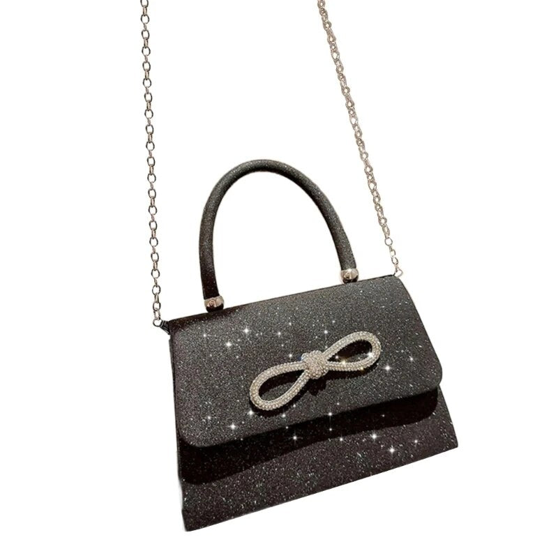 Evening Glitter Elegant With Chain Shoulder Clutches