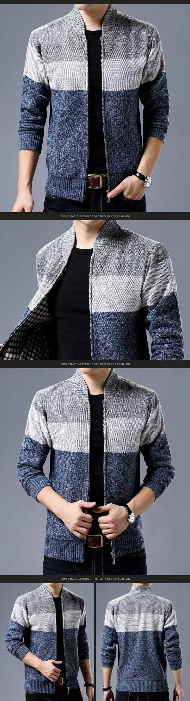 Men's Cardigan Single-Breasted Plus Size Available