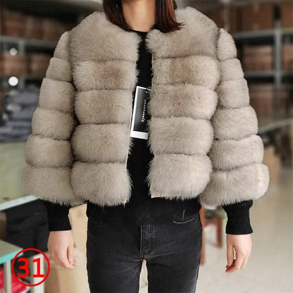 Real Fox Fur Coat Women Winter Warm Luxury Fur Jacket Plus